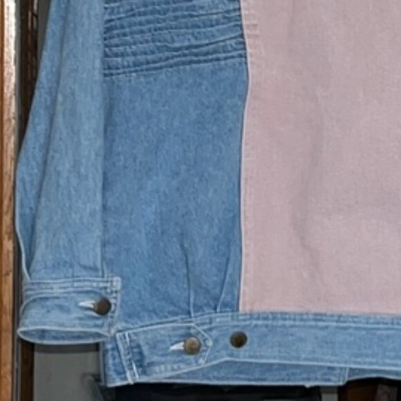 Vintage Together Pastel Color Block Denim Jean Jacket - Picture 10 of 13